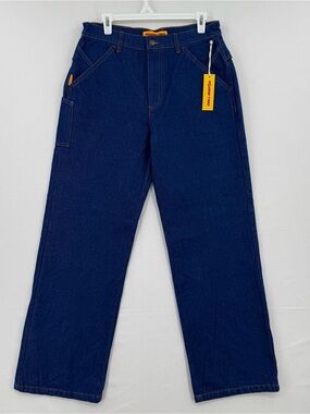 Round Two Men’s Denim Jeans Size 30 Blue 100% Cotton Cargo Workwear Wide Leg